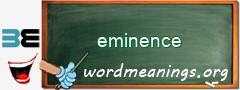 WordMeaning blackboard for eminence